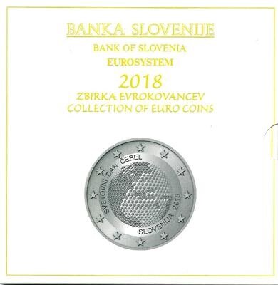 Slovenië BU-set 2018 met normale 2 euromunt