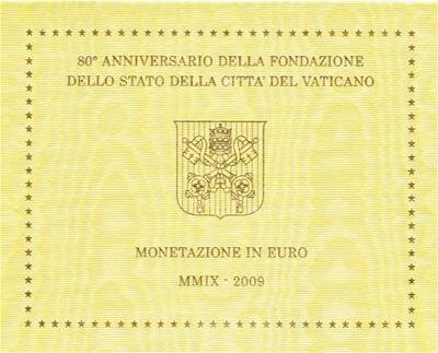 Vaticaanstad BU-set 2009, met normale 2 euromunt
