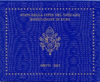 Vaticaanstad BU-set 2007, met normale 2 euromunt