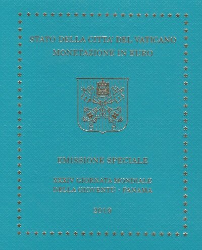 Vaticaanstad BU-set 2019, met normale 2 euromunt en 5 euromunt
