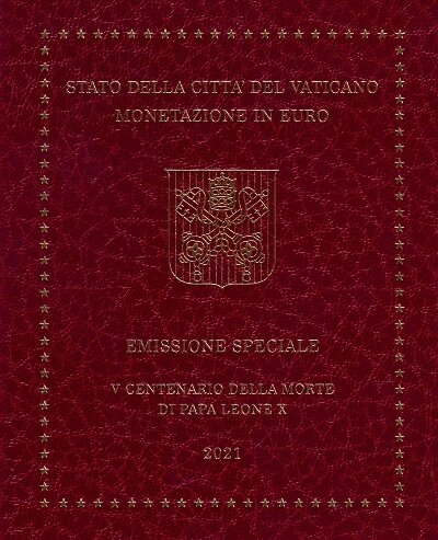 Vaticaanstad BU-set 2021, met normale 2 euromunt en 5 euromunt