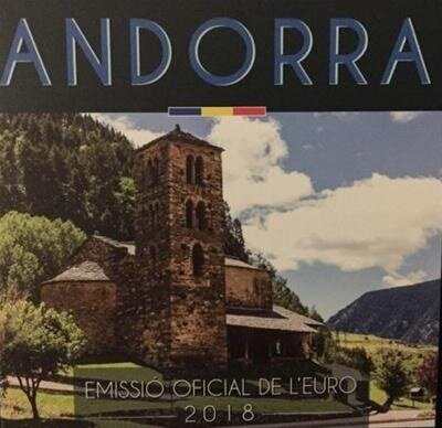 Andorra BU-set 2018 met normale 2 euromunt