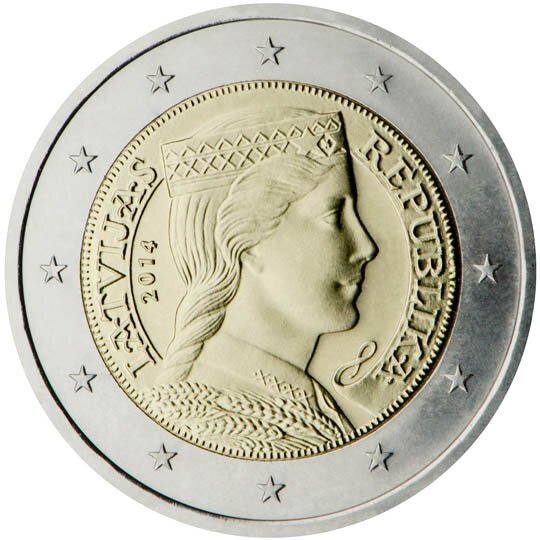 Letland 2 euro Jaartal te selecteren