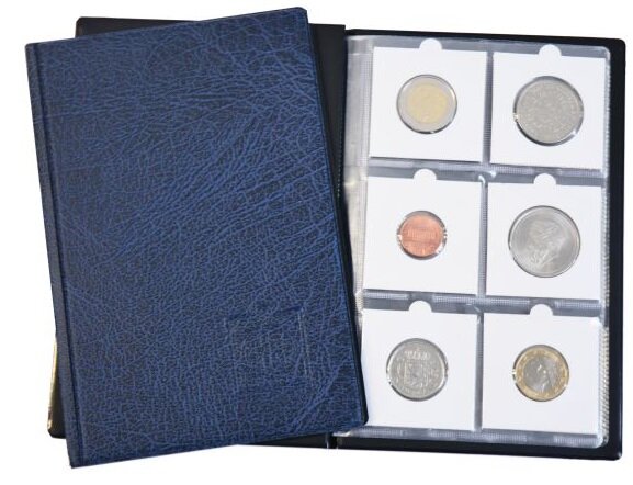 Euro muntzakboekje, voor 36 munten in munthouders (19 X 13 cm)