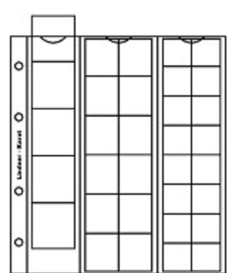 Lindner K5 Karat muntenblad 5 stuks, rode schutbladen