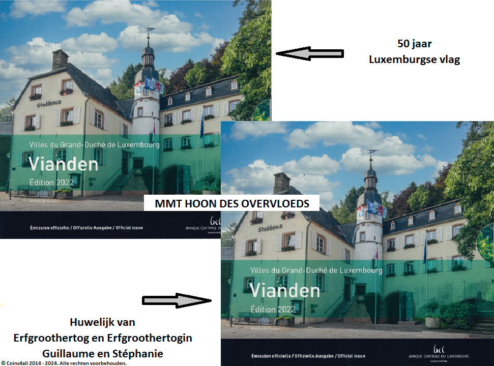 Luxemburg 2 X 2 BU-Set 2022, met MMT-variant (50/50) verdeeld 