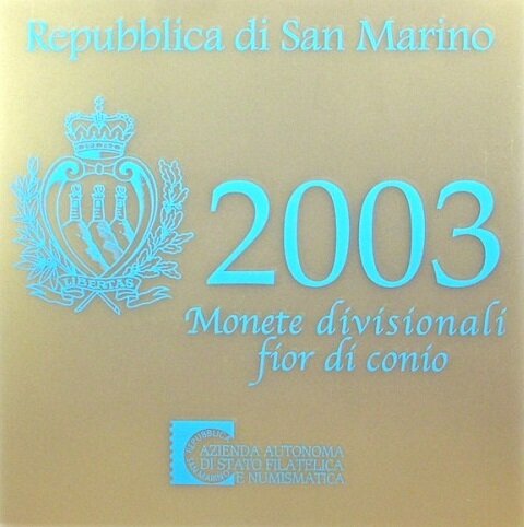 San Marino BU-set 2003 met normale 2 euromunt en 5 euromunt