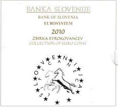 Slovenië BU-set 2010 met normale 2 euromunt