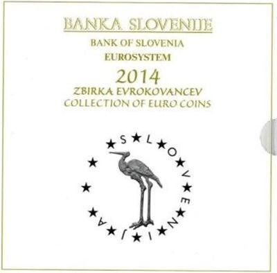 Slovenië BU-set 2014 met normale 2 euromunt