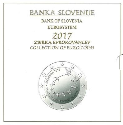 Slovenië BU-set 2017 met normale 2 euromunt