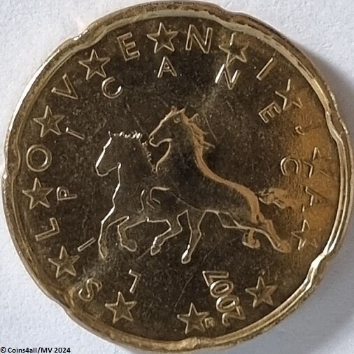 Slovenië 20 cent Jaartal selecteren