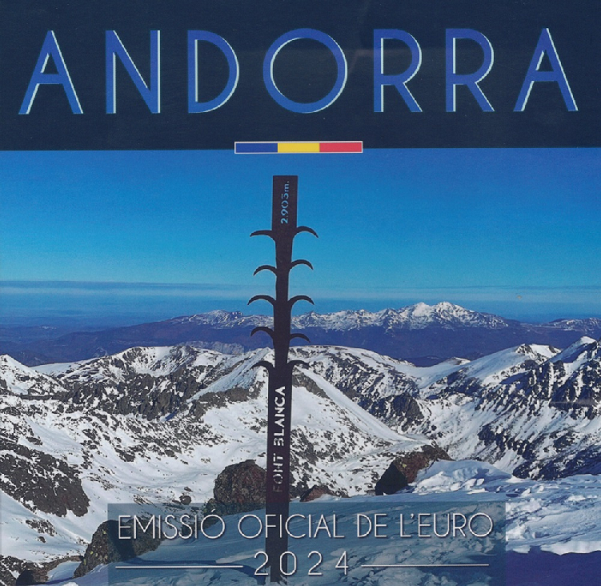 Andorra BU-set 2024 met normale 2 euromunt