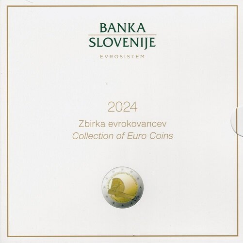 Slovenië BU-set 2024 met normale 2 euromunt