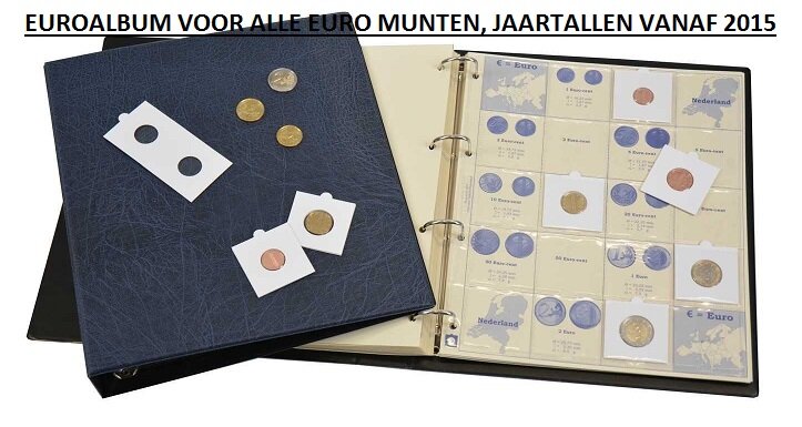 Hartberger Euro album voor alle Euro munten, jaartallen variabel vanaf 2015 tm 2022