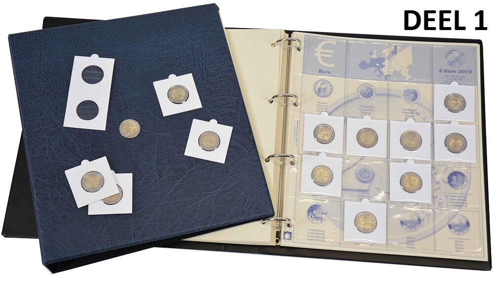 Euroalbum 2 EURO Herdenkingsmunten 2004-2014 compleet, deel 1,  kleur blauw