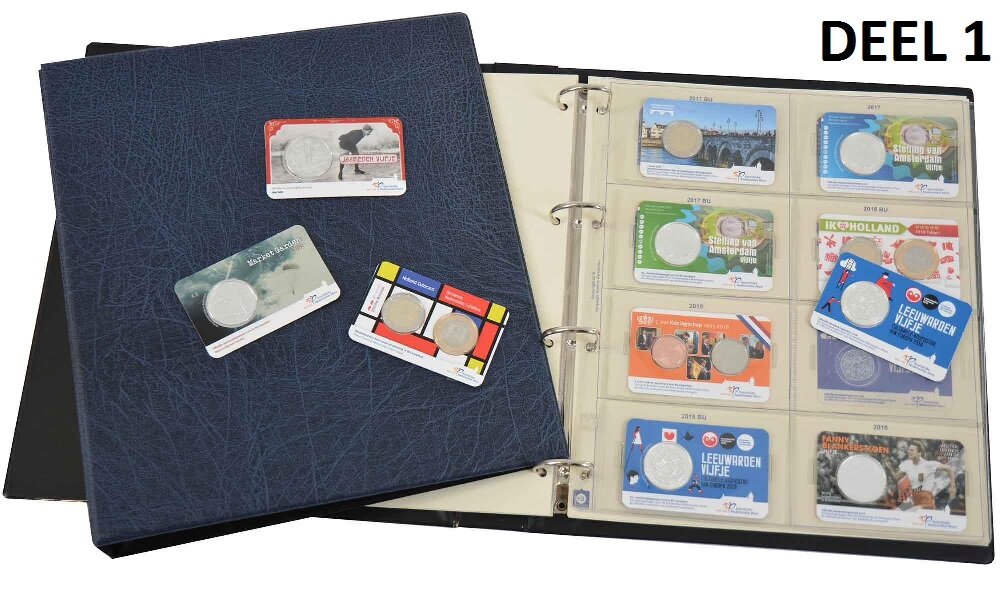Euroalbum Coincards Nederland 2002-2021 compleet Deel 1, kleur blauw