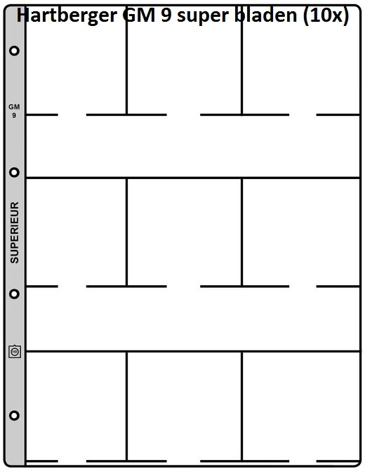 Hartberger GM 9 super, glasheldere bladen 10 stuks