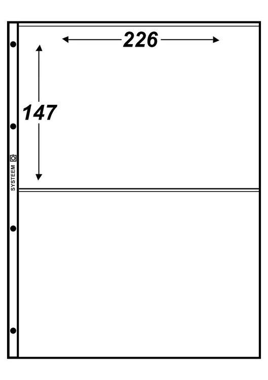 Hartberger S-2, blad met 2 vakken (226 x 147 mm), 5 stuks