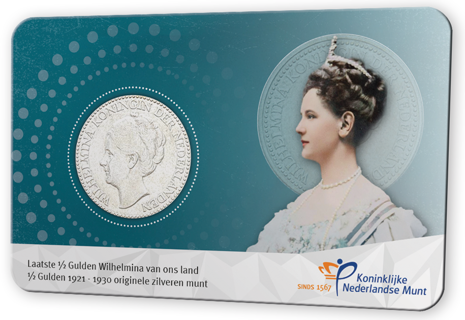 NL Numismatische Coincard 2025: ½ Gulden van Wilhelmina '1921-1930', Standaard versie Jaartal Keuze