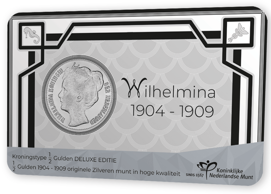 NL Numismatische Coincard 2025: ½ Gulden van Wilhelmina '1904-1909', Deluxe Zilver, Jaartalkeuze