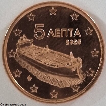 Griekenland 5 Cent Jaartal te selecteren