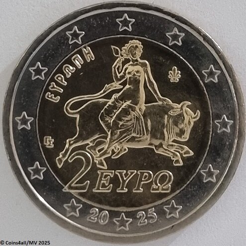Griekenland 2 Euro Jaartal te selecteren