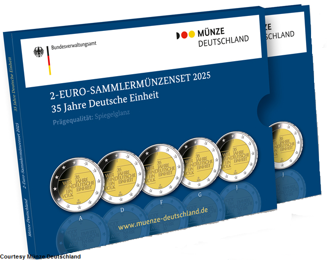 Duitsland 5 X 2 Euro 2025 