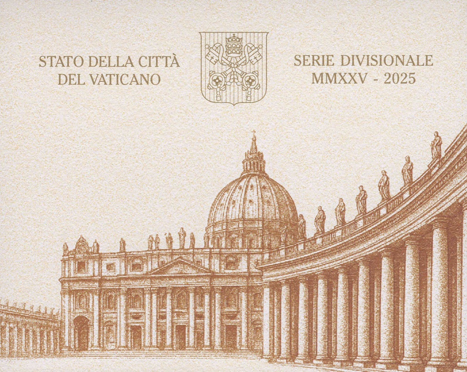 Vaticaanstad BU-set 2025, met normale 2 euromunt