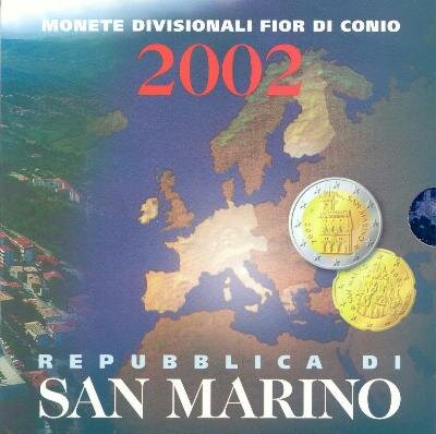 San Marino BU-set 2002 met normale 2 euromunt