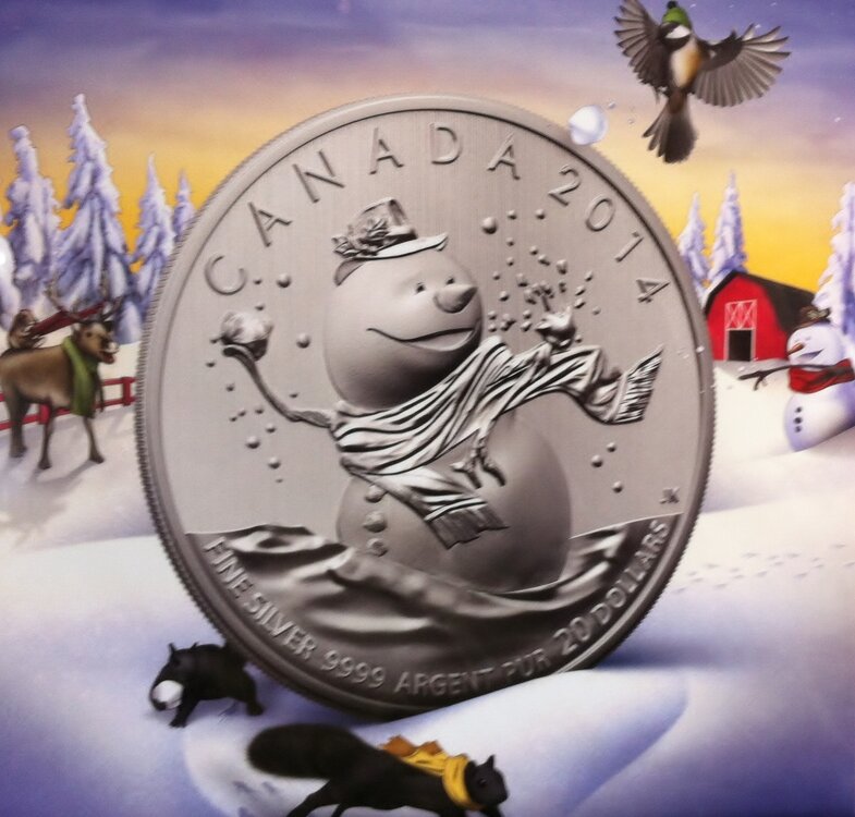 Canada 2014 20 Dollar 'Snowman' zilver, Proof