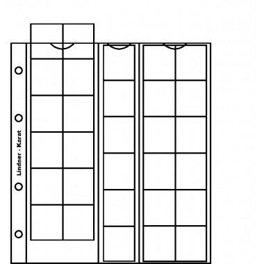 Lindner K4 Karat muntenblad 5 stuks, rode schutbladen