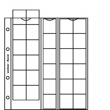 Lindner K4 Karat muntenblad 5 stuks, witte schutbladen