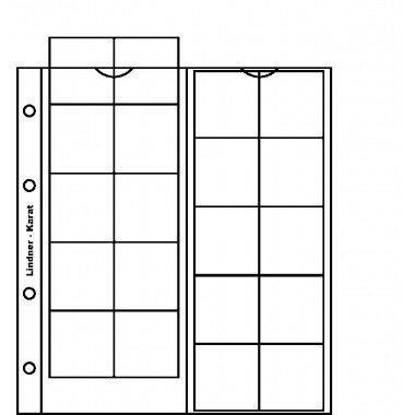 Lindner K3 Karat muntenblad 5 stuks, witte schutbladen