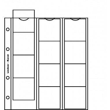 Lindner K2 Karat muntenblad 5 stuks, witte schutbladen