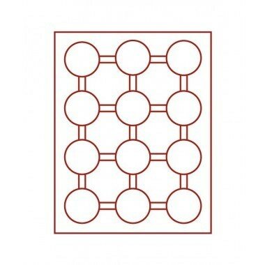 Muntenbox rookglas voor 12 capsules van 54 mm Ø.