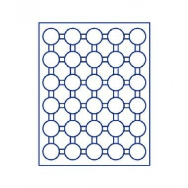 Muntenbox Marine-blauw voor 30 capsules van 37 mm Ø.