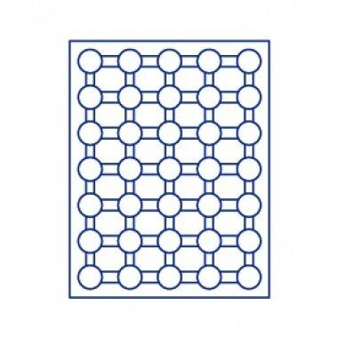 Muntenbox Marine-blauw voor 30 capsules van 32 mm Ø.