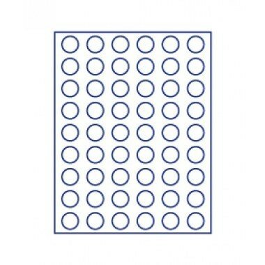 Muntenbox 2154M Marine-blauw met 54 ronde vakjes van 25¾ mm