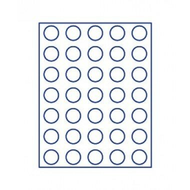 Muntenbox 2111M Marine-blauw met 35 ronde vakjes van 32,5 mm
