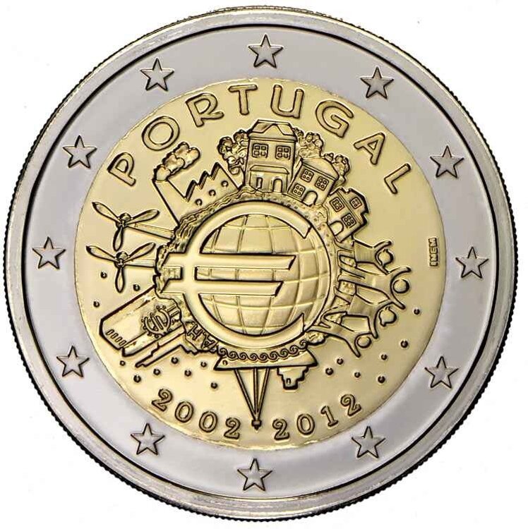 Bijzondere 2 Euromunten Portugal coins4all