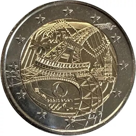 Frankrijk 2 Euro 2024 "Olympische Fakkel", UNC coins4all