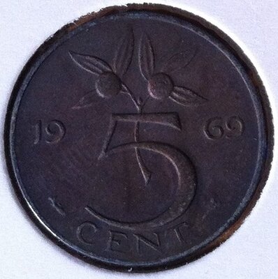 5 Cent 1969, vis, UNC