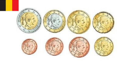 België UNC set 2018, 8 munten met normale 2 euromunt