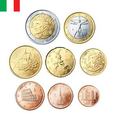 Italië UNC-Set 2018, 8 munten met normale 2 euromunt