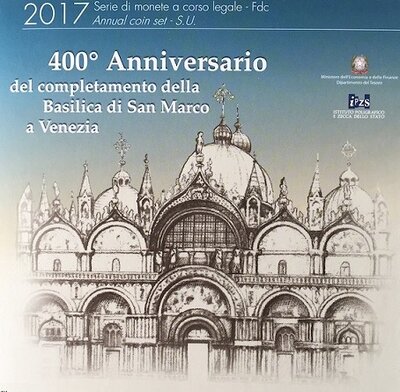 Italië BU-Set 2017 met bijzondere 2 euromunt: 'San Marcobasiliek