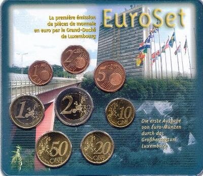 Luxemburg BU-Set 2002 met foutieve achterkant KNM