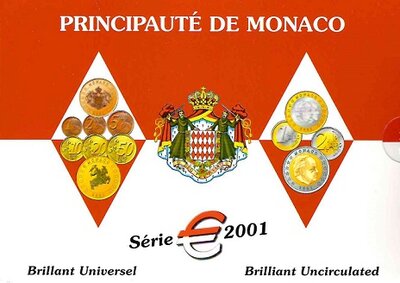 Monaco BU-set 2001, 8 circulatiemunten