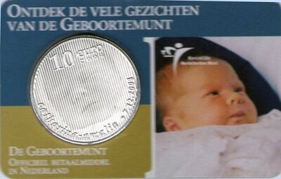 Nederland 10 Euro 2004 Geboortemunt, UNC in coincard