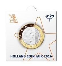 Nederland 1 euromunt in munthouder 2016 