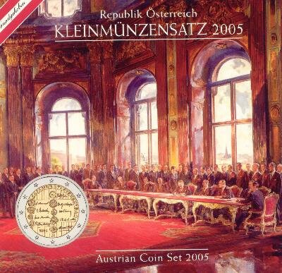 Oostenrijk BU-set 2005 met bijzondere 2 euromunt 